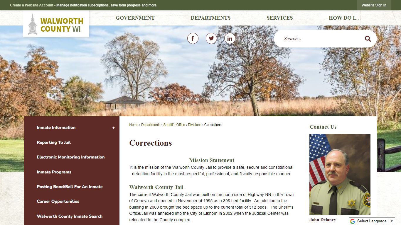 Corrections | Walworth County, WI